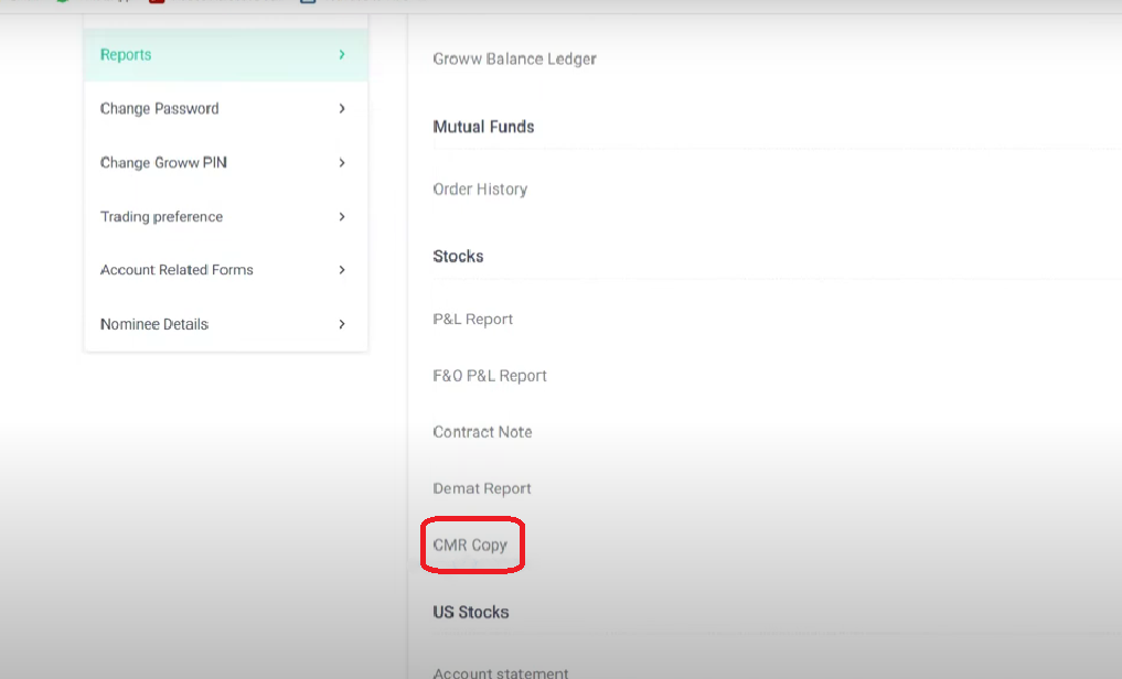 Groww CMR: Quick Access Guide.
